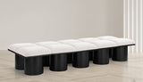 Pavilion Elegant Boucle Fabric Bench - Art Deco Design with Luxurious Cushion for Stylish Seating