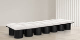 Pavilion Black Boucle Fabric Bench - Luxurious Seating with Art Deco Elegance for Any Space