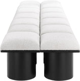 Pavilion Black Boucle Fabric Bench - Luxurious Seating with Art Deco Elegance for Any Space