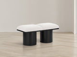 Pavilion Elegant Boucle Fabric Bench with Art Deco Style, Luxurious Cushion, and Versatile Design