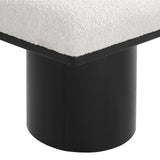 Pavilion Elegant Boucle Fabric Bench with Art Deco Style, Luxurious Cushion, and Versatile Design