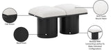 Pavilion Stylish Boucle Fabric Bench with Luxurious Cushion and Art Deco Design for Any Space