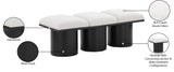 Pavilion Elegant Boucle Fabric Bench with Art Deco Design and Luxurious Seat Cushion for Your Space