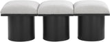 Pavilion Elegant Boucle Fabric Bench with Art Deco Design and Luxurious Seat Cushion for Your Space
