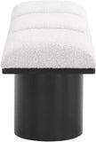 Pavilion Elegant Boucle Fabric Bench with Art Deco Design and Luxurious Seat Cushion for Your Space