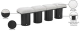 Pavilion Stylish Boucle Fabric Bench with Luxurious Cushion and Art Deco Design for Any Space