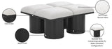 Pavilion Black Boucle Fabric Bench - Elegant Seating with Art Deco Flair for Any Stylish Space