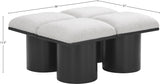 Pavilion Black Boucle Fabric Bench - Elegant Seating with Art Deco Flair for Any Stylish Space