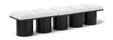 Pavilion Black Boucle Fabric Bench - Luxurious Art Deco Seating for Entryway or Bedroom Style