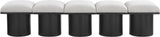 Pavilion Black Boucle Fabric Bench - Luxurious Art Deco Seating for Entryway or Bedroom Style