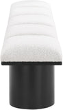 Pavilion Black Boucle Fabric Bench - Luxurious Art Deco Seating for Entryway or Bedroom Style