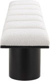 Pavilion Black Boucle Fabric Bench - Stylish Art Deco Seating for Entryway or Bedroom Decor