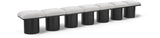 Pavilion Elegant Art Deco Bench with Rich Boucle Fabric and Luxurious Channel-Tufted Cushion Design