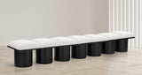 Pavilion Stylish Boucle Fabric Bench - Luxurious Art Deco Design with Plush Cushion Seating