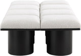 Pavilion Elegant Boucle Fabric Bench - Stylish Art Deco Seating for Entryway, Bedroom & Beyond