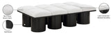 Pavilion Stylish Boucle Fabric Bench - Luxurious Seating with Art Deco Design for Any Room Decor