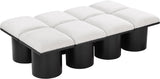 Pavilion Stylish Boucle Fabric Bench - Luxurious Seating with Art Deco Design for Any Room Decor
