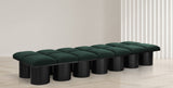 Pavilion Black Boucle Fabric Bench - Luxurious Seating with Art Deco Elegance for Any Space