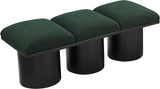 Pavilion Exquisite Black Boucle Fabric Bench - Art Deco Style with Luxurious Comfort & Versatile Design