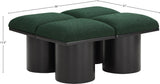 Pavilion Black Boucle Fabric Bench - Elegant Seating with Art Deco Flair for Any Stylish Space