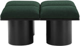 Pavilion Black Boucle Fabric Bench - Elegant Seating with Art Deco Flair for Any Stylish Space