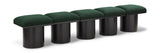 Pavilion Exquisite Black Boucle Fabric Bench with Art Deco Design and Luxurious Channel-Tufted Cushion