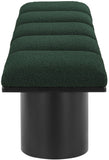 Pavilion Exquisite Black Boucle Fabric Bench with Art Deco Design and Luxurious Channel-Tufted Cushion