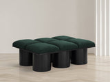 Pavilion Stylish Boucle Fabric Bench with Art Deco Design, Luxurious Cushion, and Versatile Seating