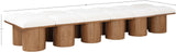Pavilion Cream Boucle Fabric Bench - Luxurious Art Deco Seating with Oak Veneer and Cushion Comfort