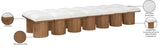 Pavilion Cream Boucle Fabric Bench - Luxurious Art Deco Seating with Oak Veneer and Cushion Comfort