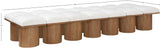 Pavilion Cream Boucle Fabric Bench - Luxurious Art Deco Seating with Oak Veneer and Cushion Comfort