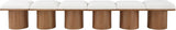 Pavilion Cream Boucle Fabric Bench - Luxurious Art Deco Seating with Oak Veneer and Cushion Comfort