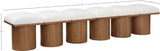 Pavilion Cream Boucle Fabric Bench - Luxurious Art Deco Seating with Oak Veneer and Cushion Comfort