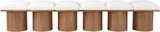 Pavilion Cream Boucle Fabric Bench - Luxurious Art Deco Seating with Oak Veneer and Cushion Comfort