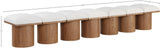 Pavilion Cream Boucle Fabric Bench - Luxurious Art Deco Seating with Oak Veneer and Cushion Comfort