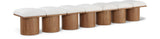 Pavilion Cream Boucle Fabric Bench - Luxurious Art Deco Seating with Oak Veneer and Cushion Comfort