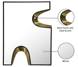 Soleil Mirror - Stylish 28" Art Deco Puzzle-Shaped Design with Glamorous Black and Gold Accents