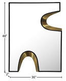 Soleil Mirror - Stylish 28" Art Deco Puzzle-Shaped Design with Glamorous Black and Gold Accents