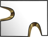 Soleil Mirror - Stylish 28" Art Deco Puzzle-Shaped Design with Glamorous Black and Gold Accents