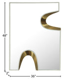 Soleil Mirror - Stylish 28" Art Deco Puzzle-Shaped Design with Glamorous Black and Gold Accents