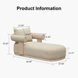 PURPLE LEAF Outdoor Chaise Lounge Modern Luxury Aluminum Lounger Daybed with Olefin Lumbar Pillow and Armrest for Patio Poolside Beach Sunbathing Deck