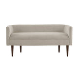 Cream Velvet Low Back Accent Bench For Entryway, Bedroom