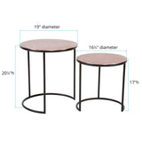 Copper Metal Round Nesting Table Set