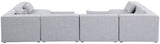Cube - Linen 6 Piece Modular Armless Sectional