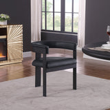 Romeo Dining Chairs - Set of 2 Contemporary Vegan Leather Chairs with Durable Matte Black Frame
