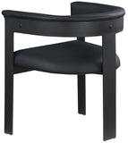 Romeo Dining Chairs - Set of 2 Contemporary Vegan Leather Chairs with Durable Matte Black Frame
