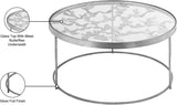 Butterfly Glass Coffee Table with Gold Foil Design and Sturdy Metal Legs for Contemporary Spaces