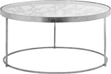 Butterfly Glass Coffee Table with Gold Foil Design and Sturdy Metal Legs for Contemporary Spaces