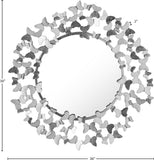 Butterfly Glass Contemporary Mirror with Luxe Metal Butterflies for Modern Garden Charm Decor