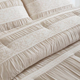 7 Piece Shabby Chic Comforter Set, Neutral